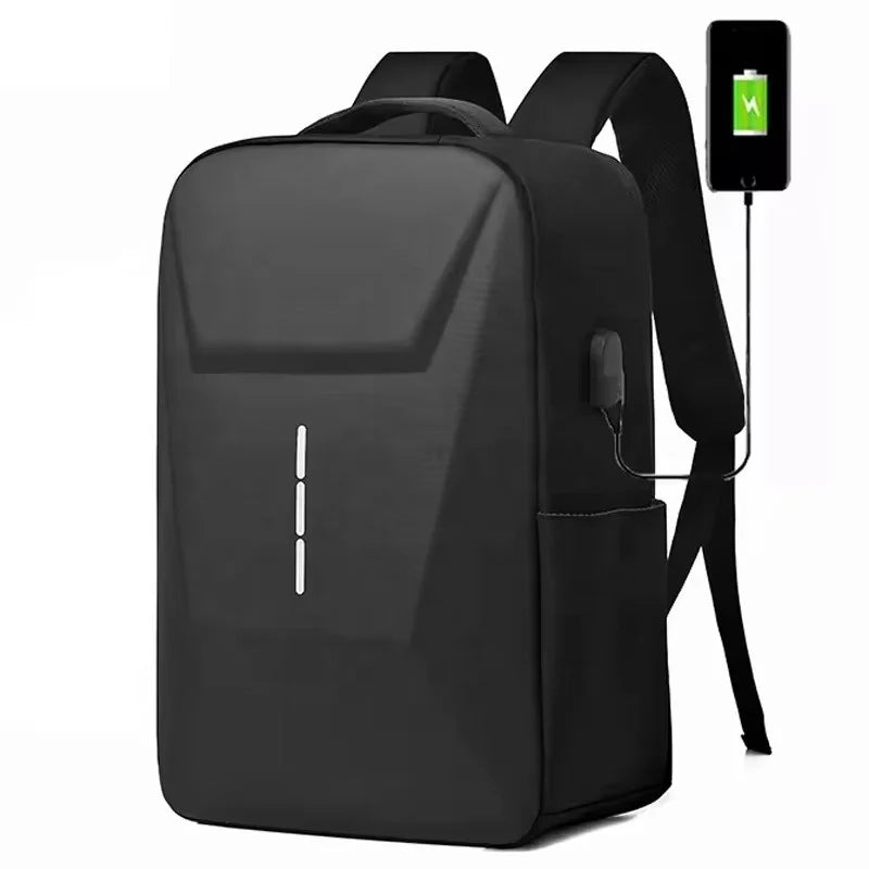 Hard Shell Laptop Backpack  Waterproof & USB Charging