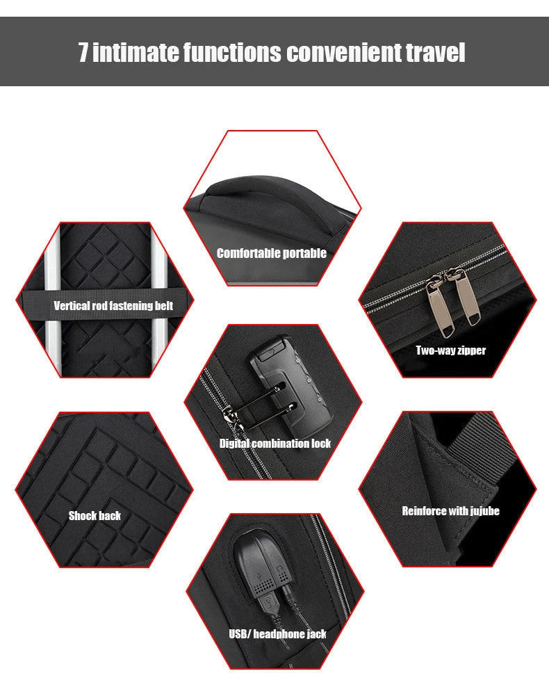 Hard Shell Anti-Theft Laptop Backpack — Waterproof & USB Charging