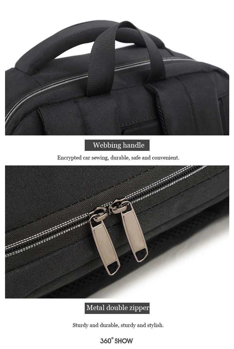 Hard Shell Anti-Theft Laptop Backpack — Waterproof & USB Charging