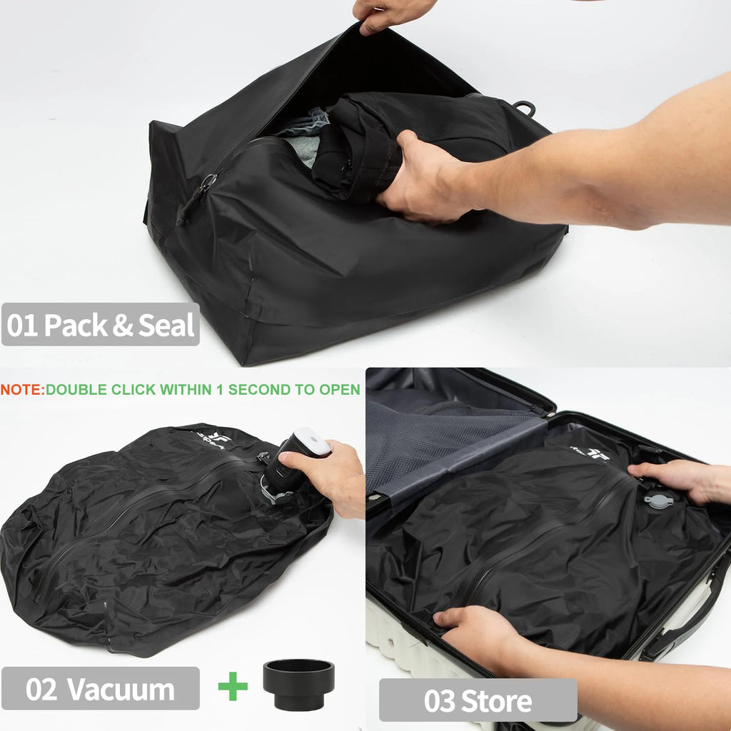 Travel Vacuum Compression Bags — Electric Pump | Pack & Save Space