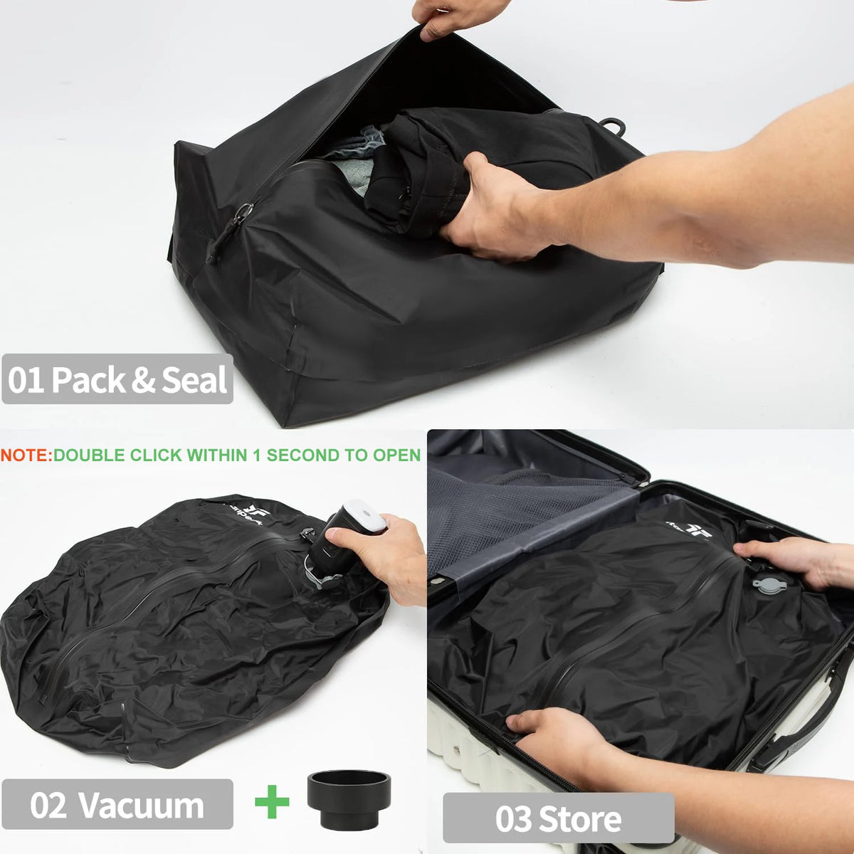 Travel Vacuum Compression Bags — Electric Pump | Pack & Save Space