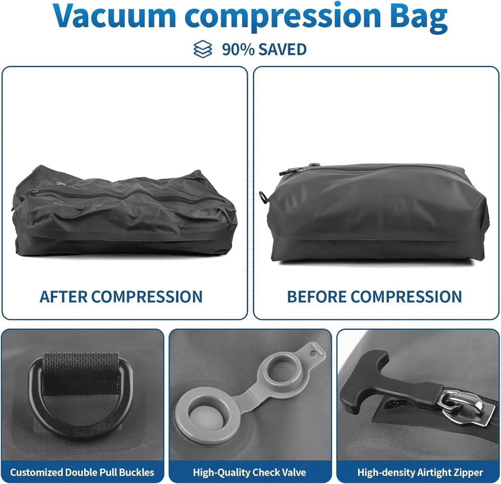 Travel Vacuum Compression Bags — Electric Pump | Pack & Save Space