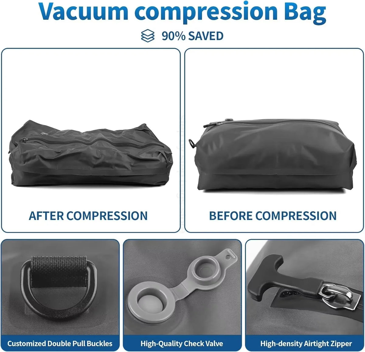 Travel Vacuum Compression Bags — Electric Pump | Pack & Save Space