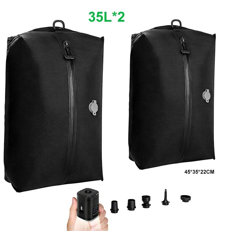 Travel Vacuum Compression Bags — Electric Pump | Pack & Save Space