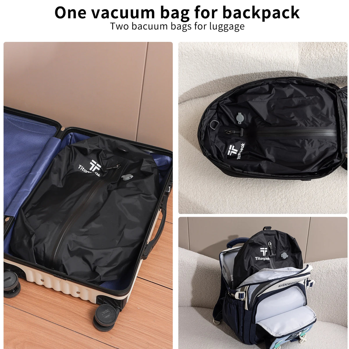 Travel Vacuum Compression Bags — Electric Pump | Pack & Save Space