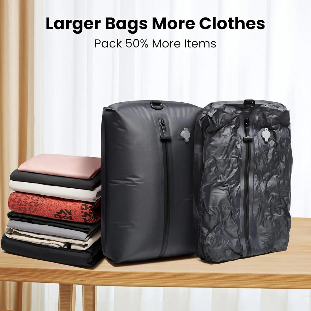 Travel Vacuum Compression Bags — Electric Pump | Pack & Save Space